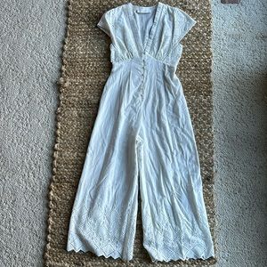 ASTR The Label | Eyelet White Jumpsuit